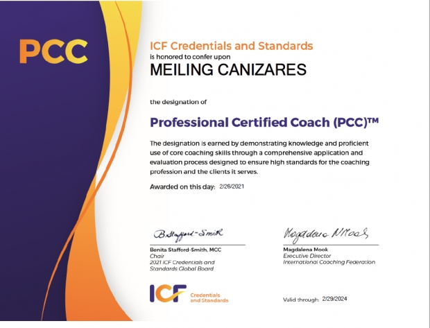 Meiling Canizares obtém a credencial PCC pela ICF